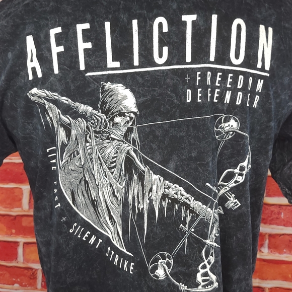Affliction Men's Grim Reaper Short Sleeve Graphic T-shirt- Size: L -Black - NWOT - Picture 3 of 10